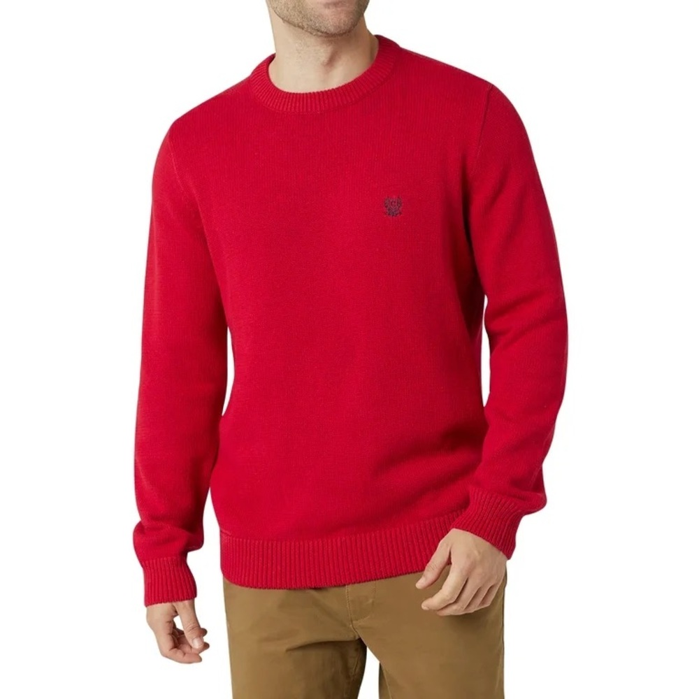 Chaps Men's Original Cotton Crewneck Sweater in red size XL